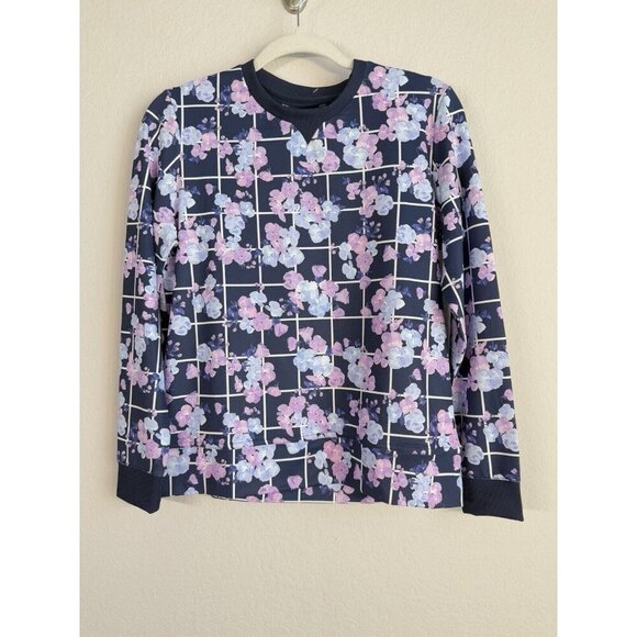 Peter Millar Golf Birdie Sport Top Womens Sweatshirt Size S Pullover Navy Floral - Picture 9 of 13